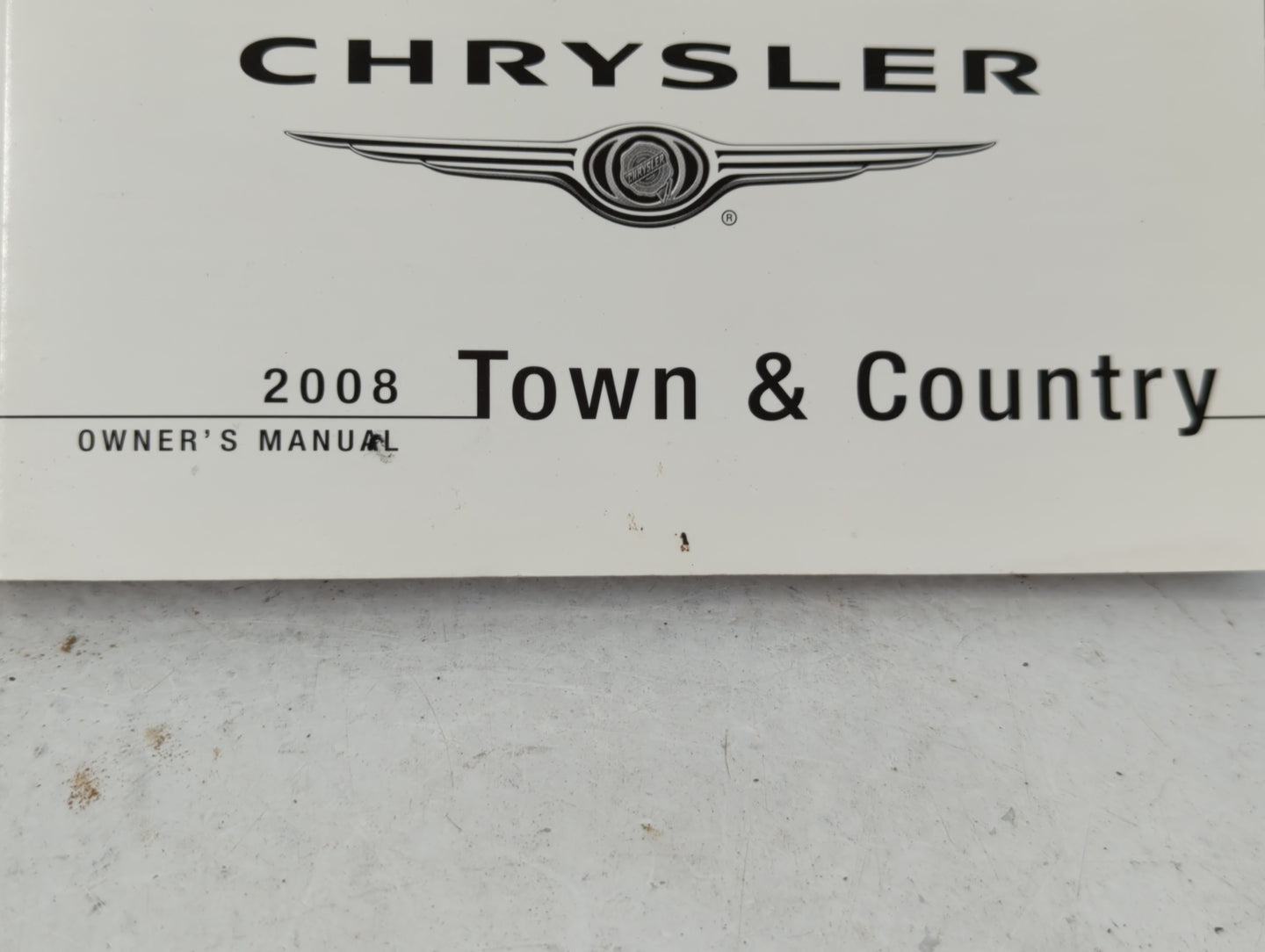 2008 Chrysler Town & Country Owners Manual Book Guide OEM Used Auto Parts - Oemusedautoparts1.com