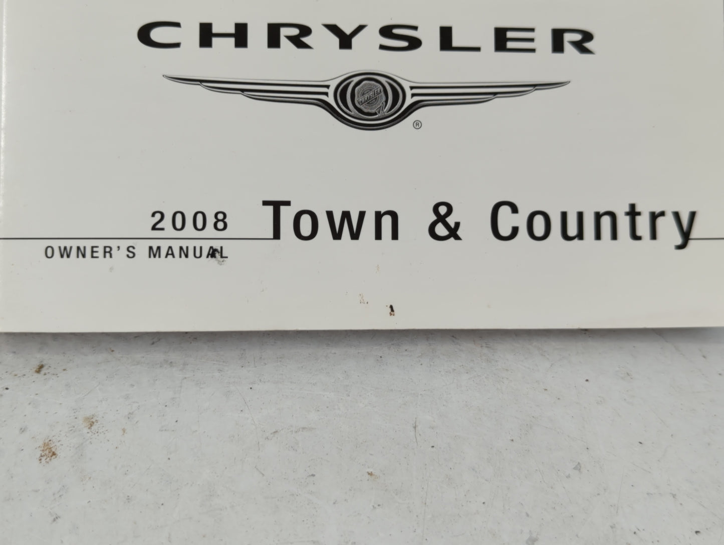 2008 Chrysler Town & Country Owners Manual Book Guide OEM Used Auto Parts - Oemusedautoparts1.com