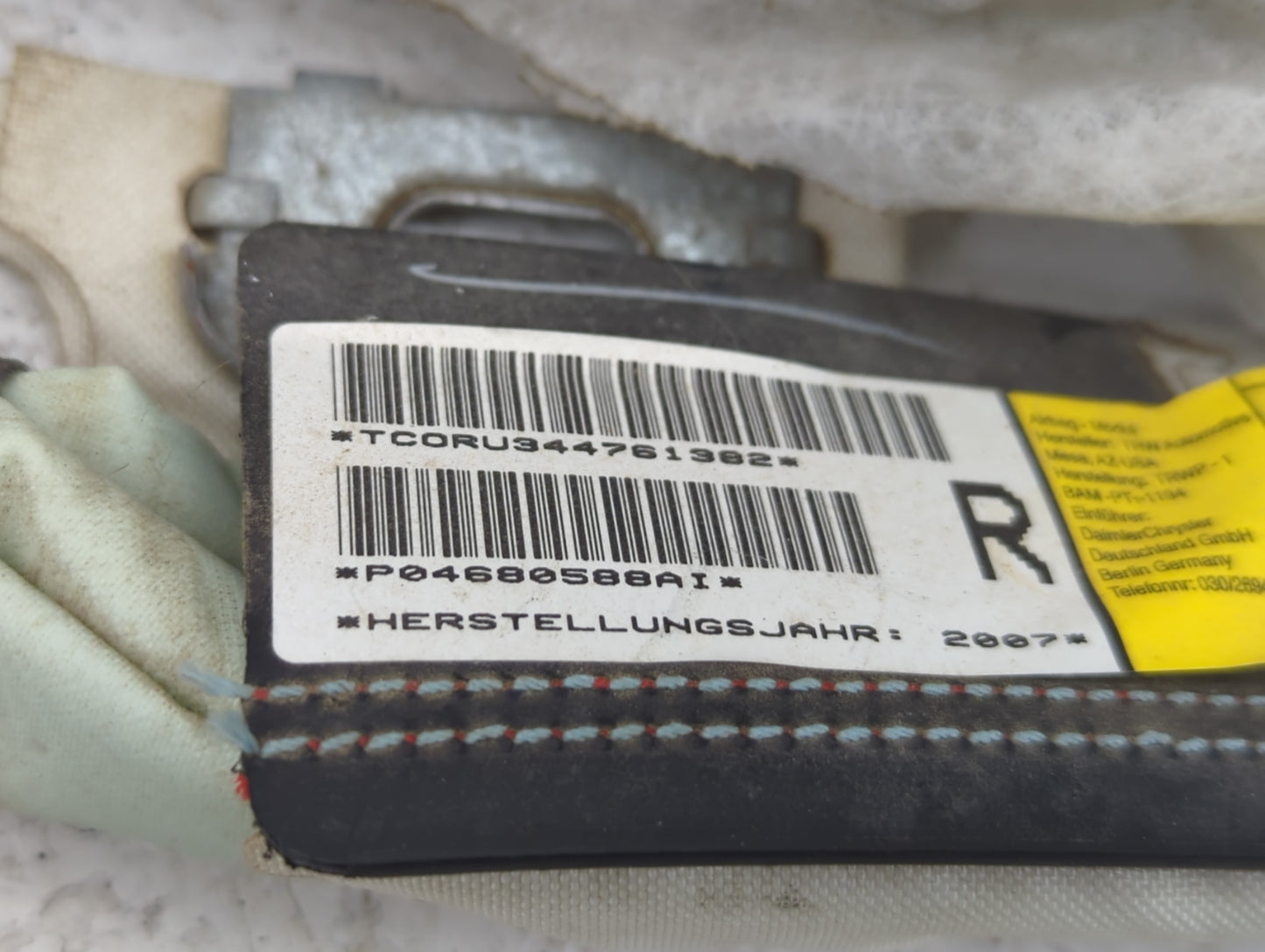 2013-2016 Chrysler Town & Country Passenger Curtain Air Bag Oem - Oemusedautoparts1.com