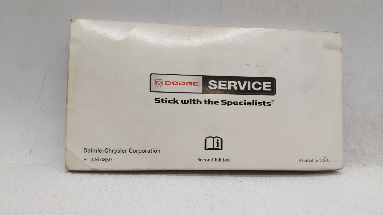 2008 Dodge Avenger Owners Manual Book Guide OEM Used Auto Parts - Oemusedautoparts1.com