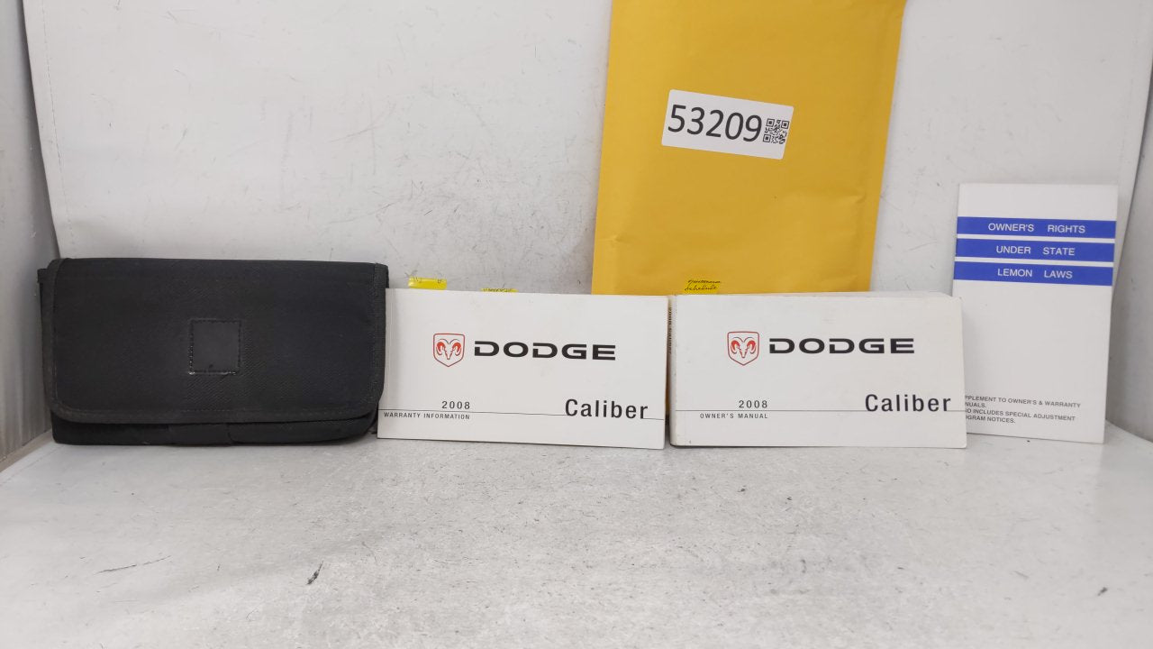 2008 Dodge Caliber Owners Manual Book Guide OEM Used Auto Parts - Oemusedautoparts1.com