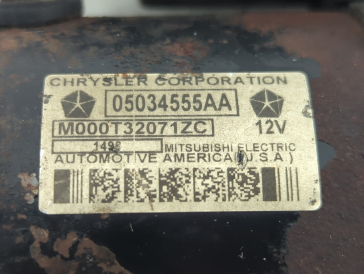 2007-2012 Dodge Caliber Car Starter Motor Solenoid OEM P/N:05034555AA M000T32071ZC Fits OEM Used Auto Parts - Oemusedautopar