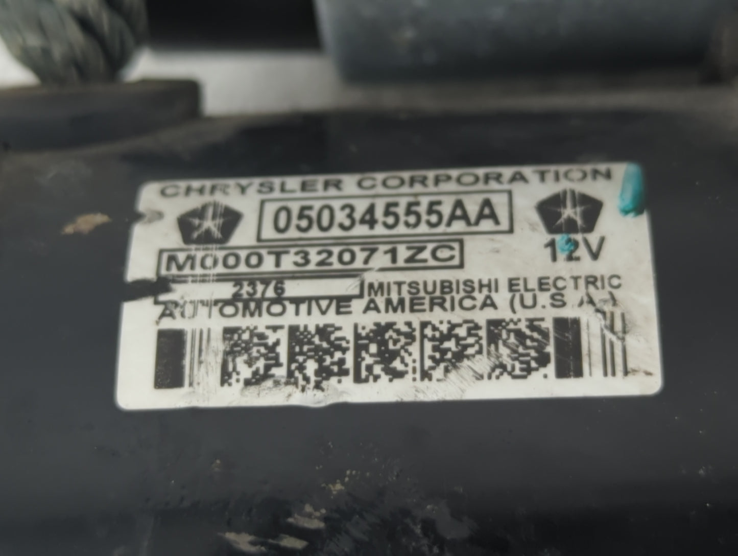 2007-2012 Dodge Caliber Car Starter Motor Solenoid OEM P/N:M000T32071ZC 05034555AA Fits OEM Used Auto Parts - Oemusedautopar