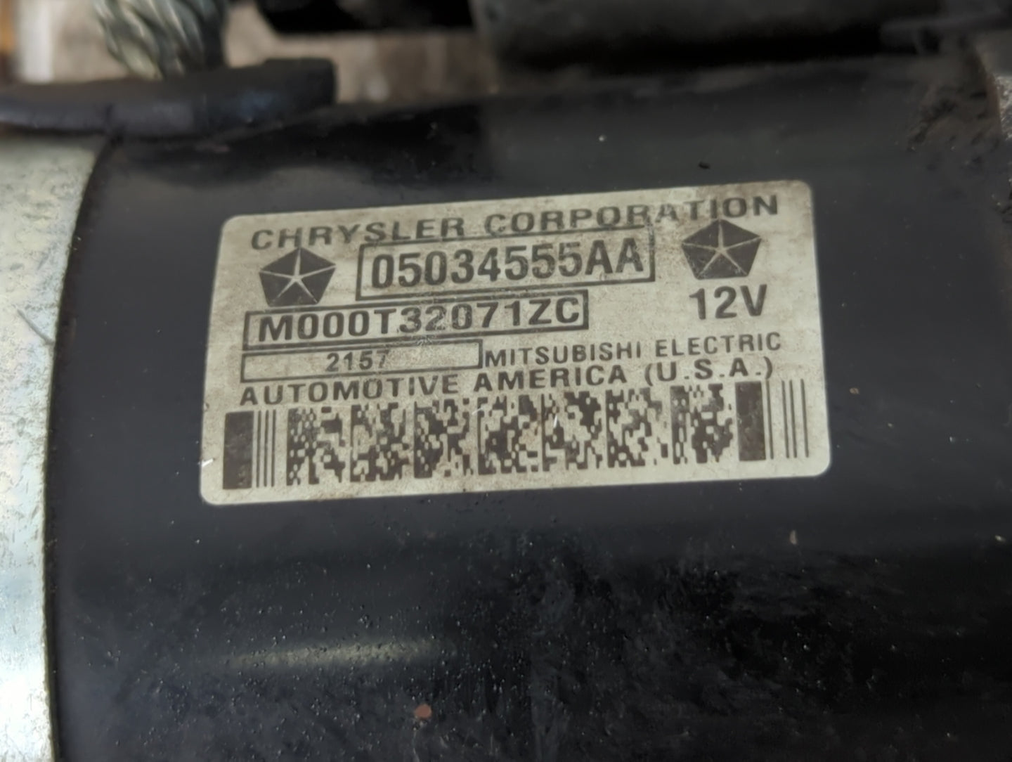 2007-2012 Dodge Caliber Car Starter Motor Solenoid OEM P/N:05034555AA Fits OEM Used Auto Parts - Oemusedautoparts1.com