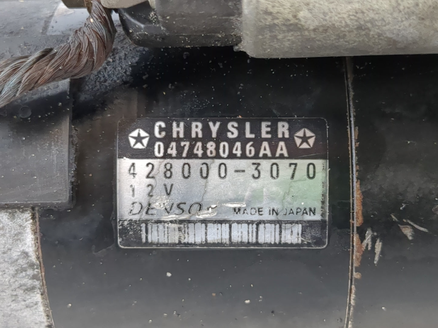 2006-2007 Dodge Caravan Car Starter Motor Solenoid OEM P/N:04748046AA Fits Fits 2006 2007 2008 2009 2010 OEM Used Auto Parts