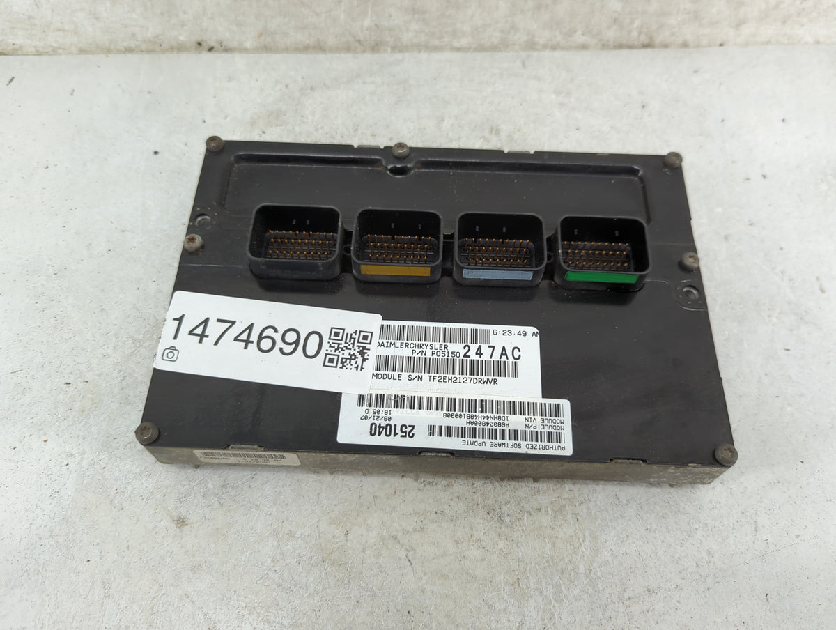 2008 Dodge Caravan PCM Engine Control Computer ECU ECM PCU OEM P/N:P05150247AC TF2EH2127DRWVR, P68024800AH Fits 2009 OEM Use