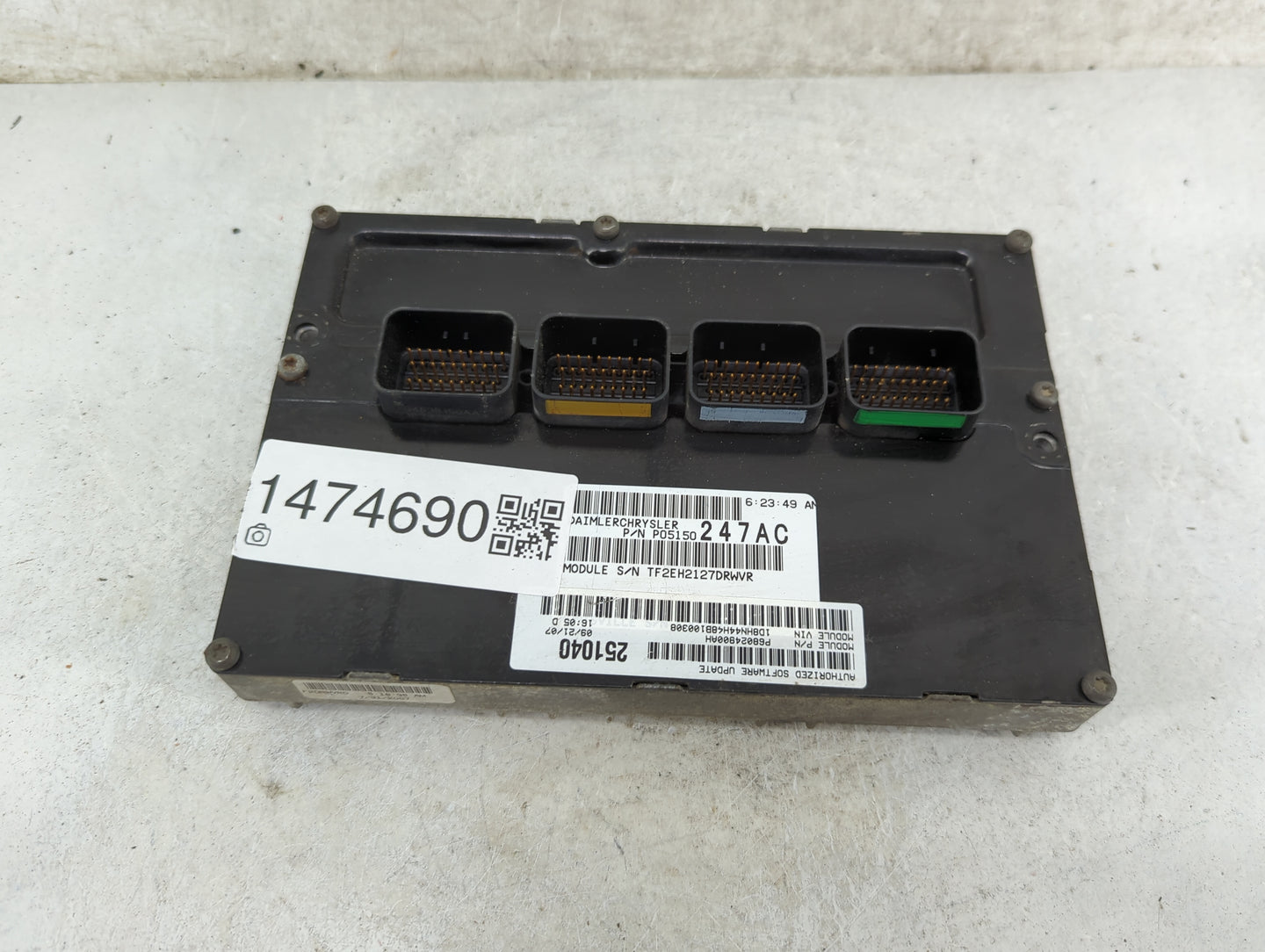 2008 Dodge Caravan PCM Engine Control Computer ECU ECM PCU OEM P/N:P05150247AC TF2EH2127DRWVR, P68024800AH Fits Fits 2009 OE
