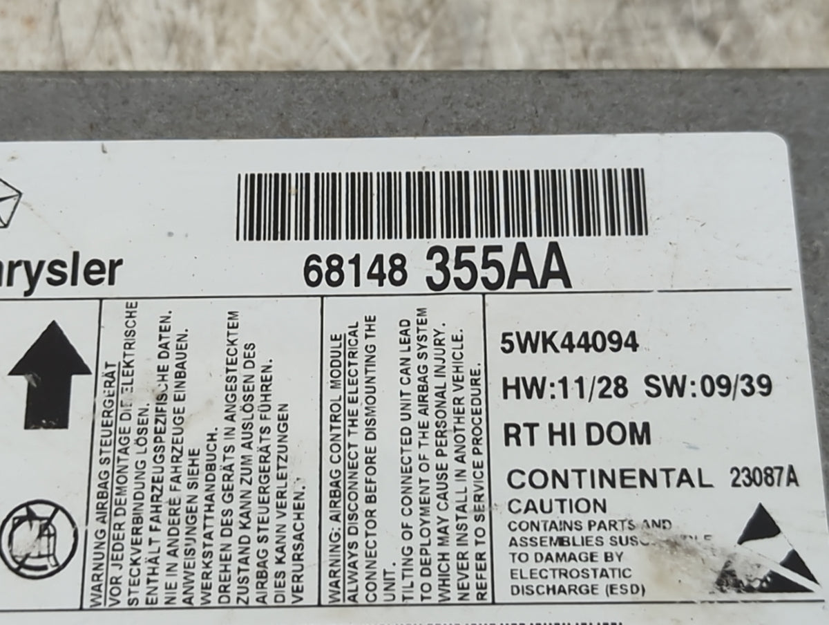 2008 Dodge Caravan Air Bag Passenger Right Dashboard OEM P/N:68148355AA 5WK44094 Fits OEM Used Auto Parts - Oemusedautoparts