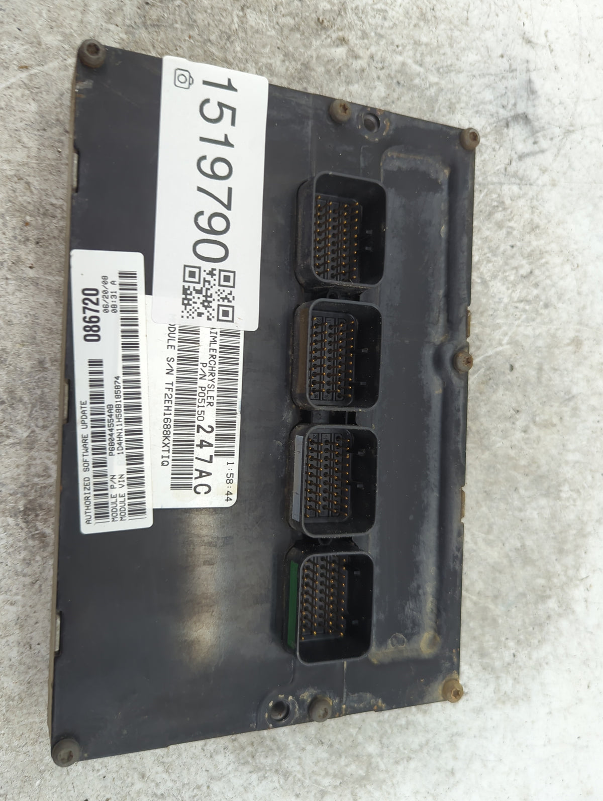 2008 Dodge Caravan PCM Engine Control Computer ECU ECM PCU OEM P/N:P68044554AB P05150247AC Fits 2009 OEM Used Auto Parts - O