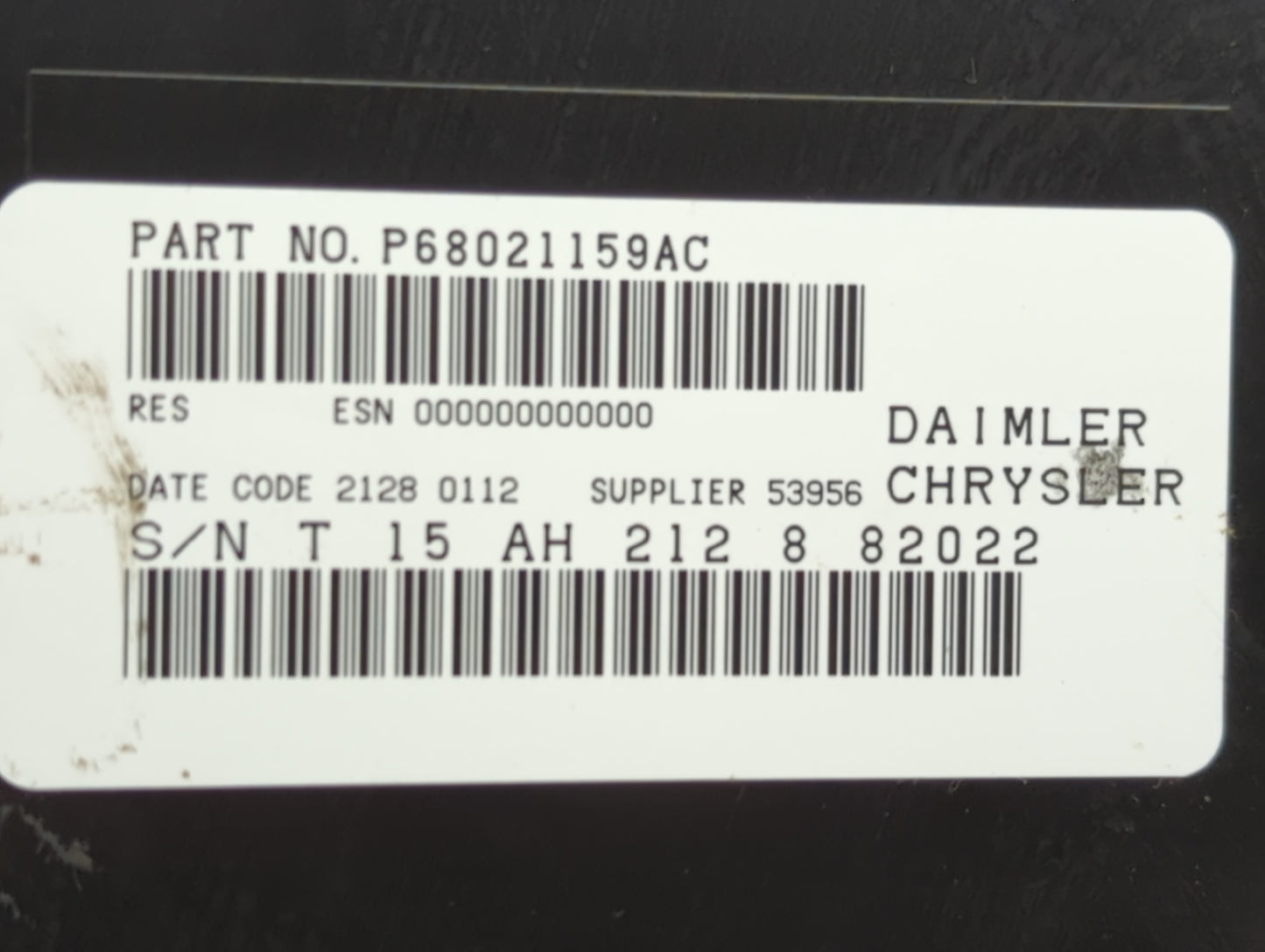2008-2010 Dodge Charger Radio AM FM Cd Player Receiver Replacement P/N:P68021159AC Fits Fits 2008 2009 2010 OEM Used Auto Pa
