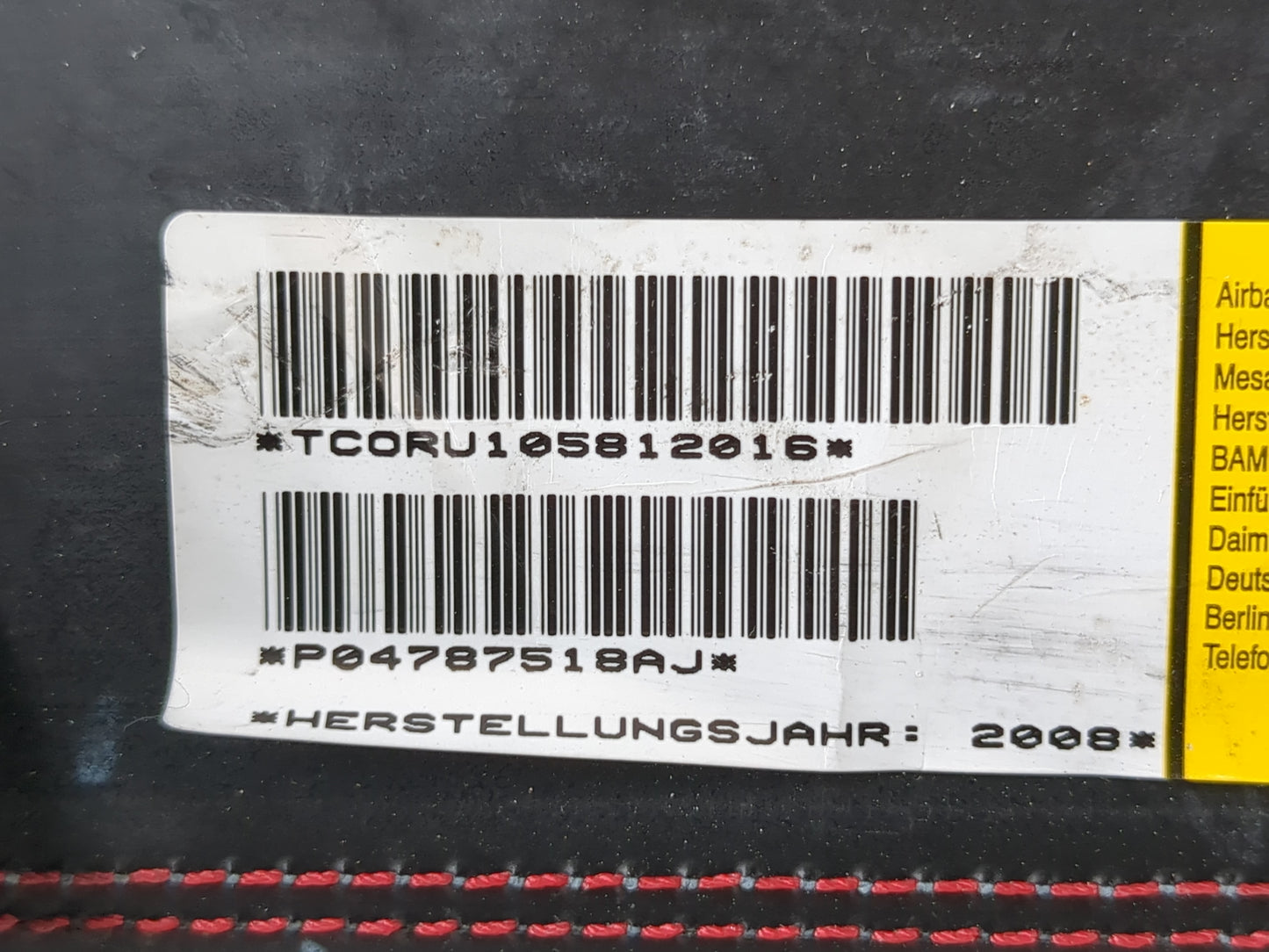 2007-2010 Dodge Charger Passenger Curtain Air Bag Oem - Oemusedautoparts1.com