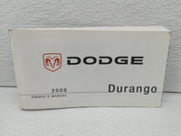 2008 Dodge Durango Owners Manual Book Guide OEM Used Auto Parts - Oemusedautoparts1.com