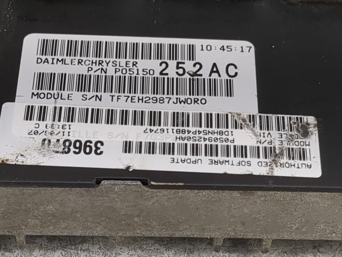 2008-2009 Dodge Grand Caravan PCM Engine Control Computer ECU ECM PCU OEM P/N:P05150252AC P05094250AH Fits Fits 2008 2009 OE