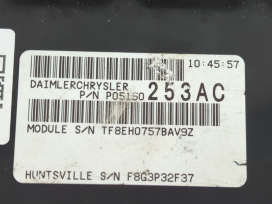 2008-2010 Dodge Grand Caravan PCM Engine Control Computer ECU ECM PCU OEM P/N:P05150253AC Fits Fits 2008 2009 2010 OEM Used Auto Parts