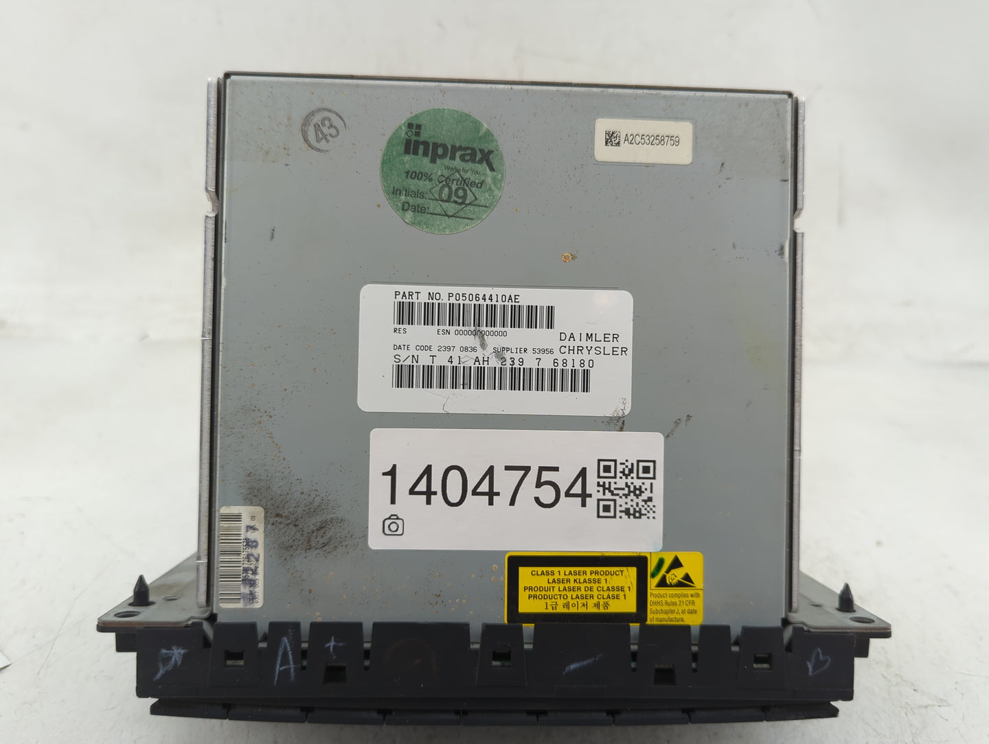 2008 Dodge Magnum Radio AM FM Cd Player Receiver Replacement P/N:P05064410AE Fits Fits 2009 2010 OEM Used Auto Parts - Oemus