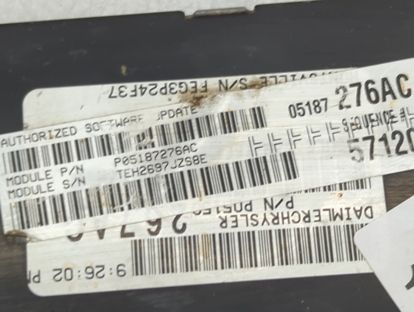 2008 Dodge Ram 2500 PCM Engine Control Computer ECU ECM PCU OEM P/N:P05187276AC 05187276AC, TEH2697JZS8E Fits OEM Used Auto 