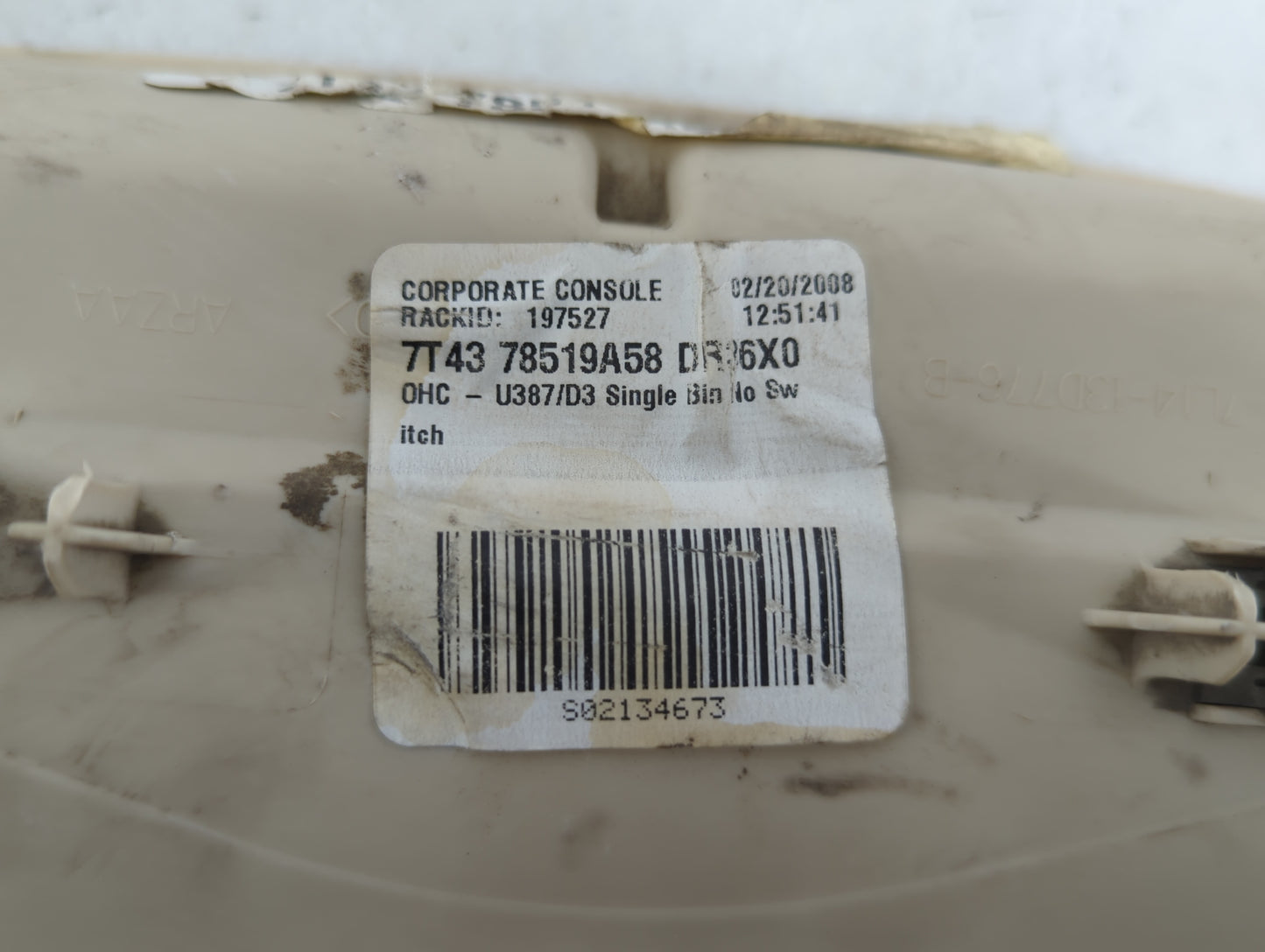 2008 Ford Edge Overhead Roof Console - Oemusedautoparts1.com