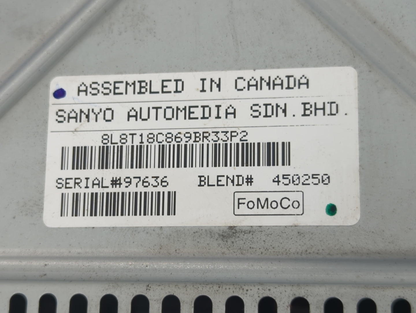 2008 Ford Escape Radio AM FM Cd Player Receiver Replacement P/N:8L8T18C869BR33P2 Fits OEM Used Auto Parts - Oemusedautoparts