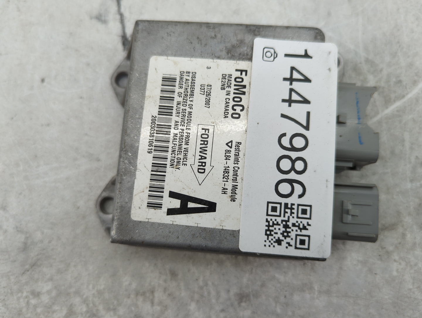 2008-2008 Ford Escape Safety Restraint Srs Airbag Control Module - Oemusedautoparts1.com