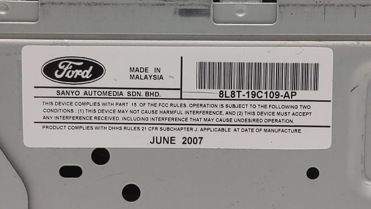 2008 Ford Escape Radio AM FM Cd Player Receiver Replacement P/N:8L8T-19C109-AM 8L8T-19C109-AL, 8L8T-19C109-AN Fits OEM Used 