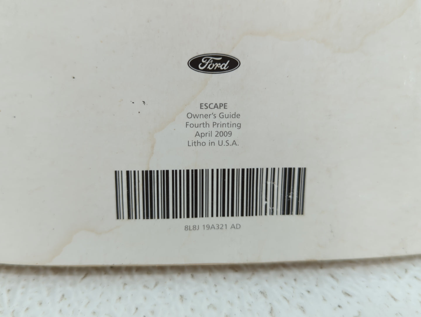 2008 Ford Escape Owners Manual Book Guide OEM Used Auto Parts - Oemusedautoparts1.com