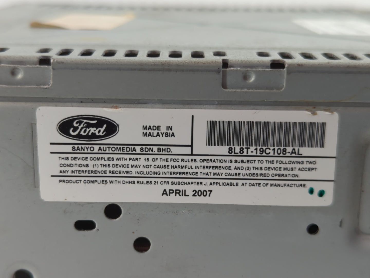 2008 Ford Escape Radio AM FM Cd Player Receiver Replacement P/N:8L8T-19C108-AL Fits OEM Used Auto Parts - Oemusedautoparts1.