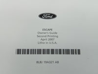 2008 Ford Escape Owners Manual Book Guide P/N:8L8J 19A321 AB OEM Used Auto Parts - Oemusedautoparts1.com