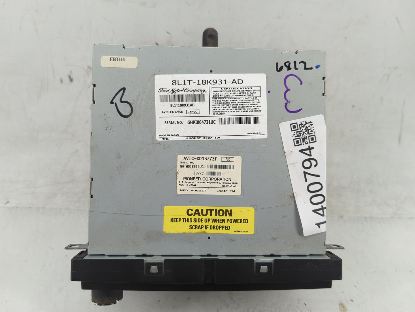 2008 Ford Expedition Radio AM FM Cd Player Receiver Replacement P/N:8L1T-18K931-AD Fits OEM Used Auto Parts - Oemusedautopar