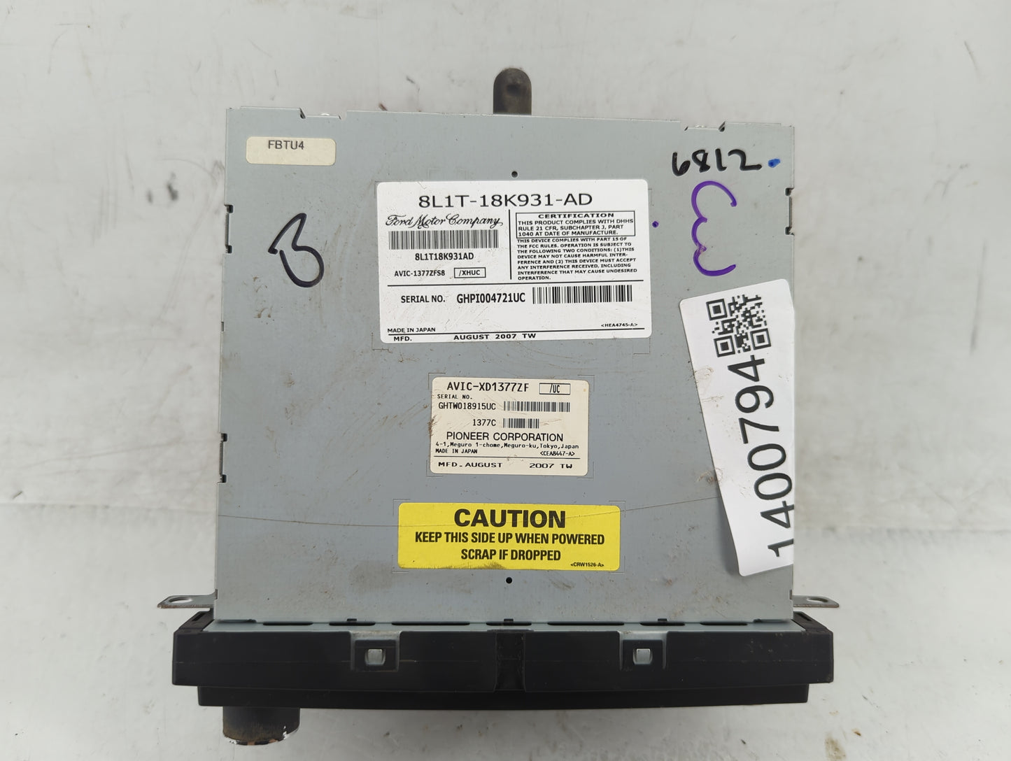 2008 Ford Expedition Radio AM FM Cd Player Receiver Replacement P/N:8L1T-18K931-AD Fits OEM Used Auto Parts - Oemusedautopar