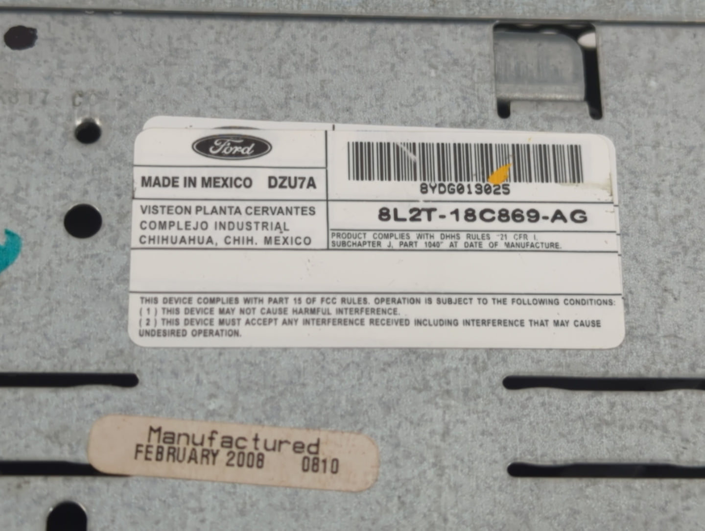 2008 Ford Explorer Radio AM FM Cd Player Receiver Replacement P/N:8L2T-18C869-AG Fits OEM Used Auto Parts - Oemusedautoparts