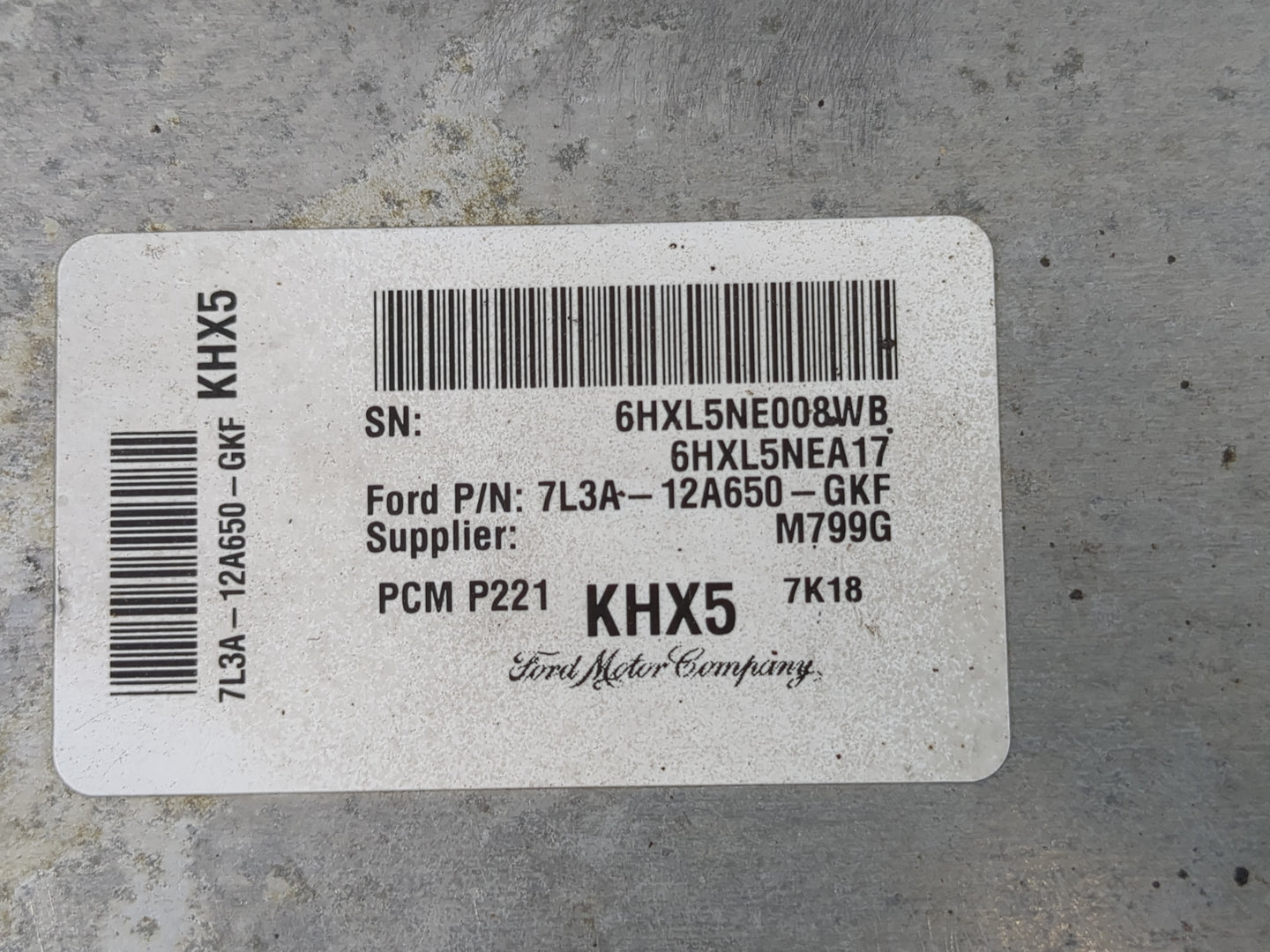 2007-2008 Ford F-150 PCM Engine Control Computer ECU ECM PCU OEM P/N:7L3A-12A650-GKF Fits Fits 2007 2008 OEM Used Auto Parts