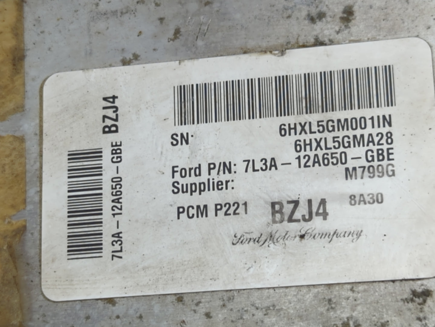 2008 Ford F-150 PCM Engine Control Computer ECU ECM PCU OEM P/N:7L3A-12A650-GBE Fits OEM Used Auto Parts - Oemusedautoparts1