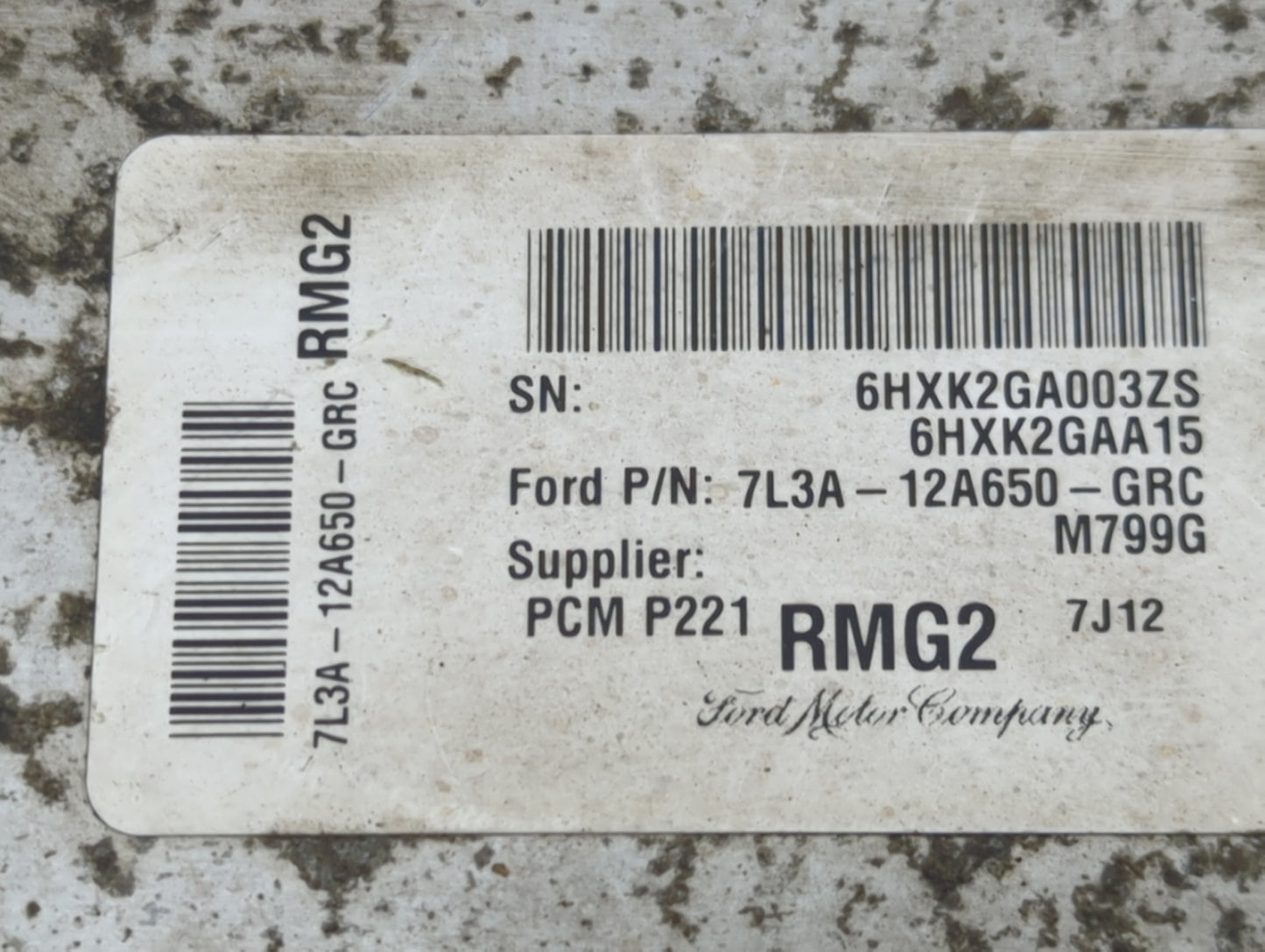 2008 Ford F-150 PCM Engine Control Computer ECU ECM PCU OEM P/N:7L3A-12A650-GRC Fits OEM Used Auto Parts - Oemusedautoparts1
