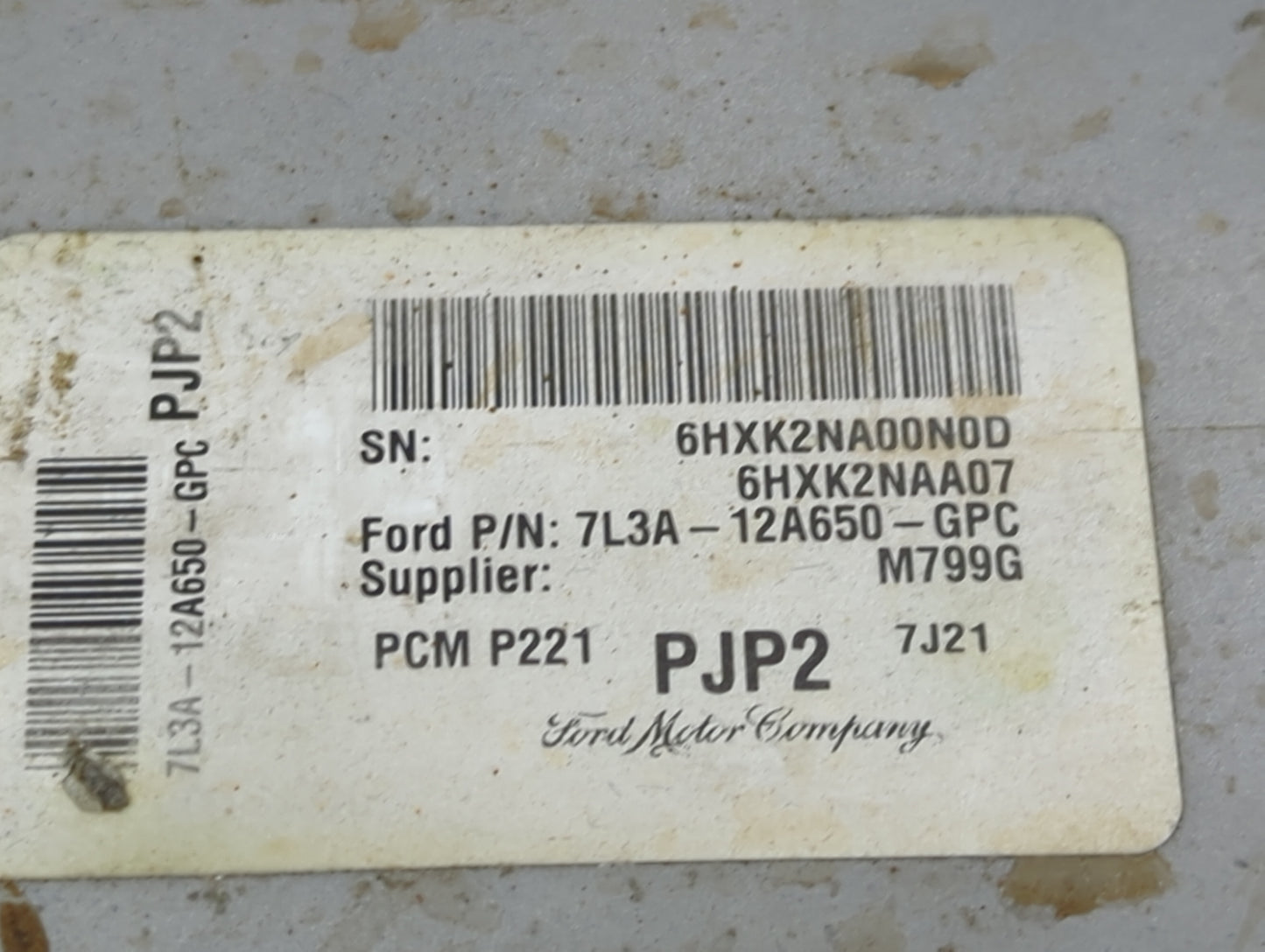 2007-2008 Ford F-150 PCM Engine Control Computer ECU ECM PCU OEM P/N:7L3A-12A650-GPC 6HXK2NA00N0D, 6HXK2NAA07 Fits Fits 2007
