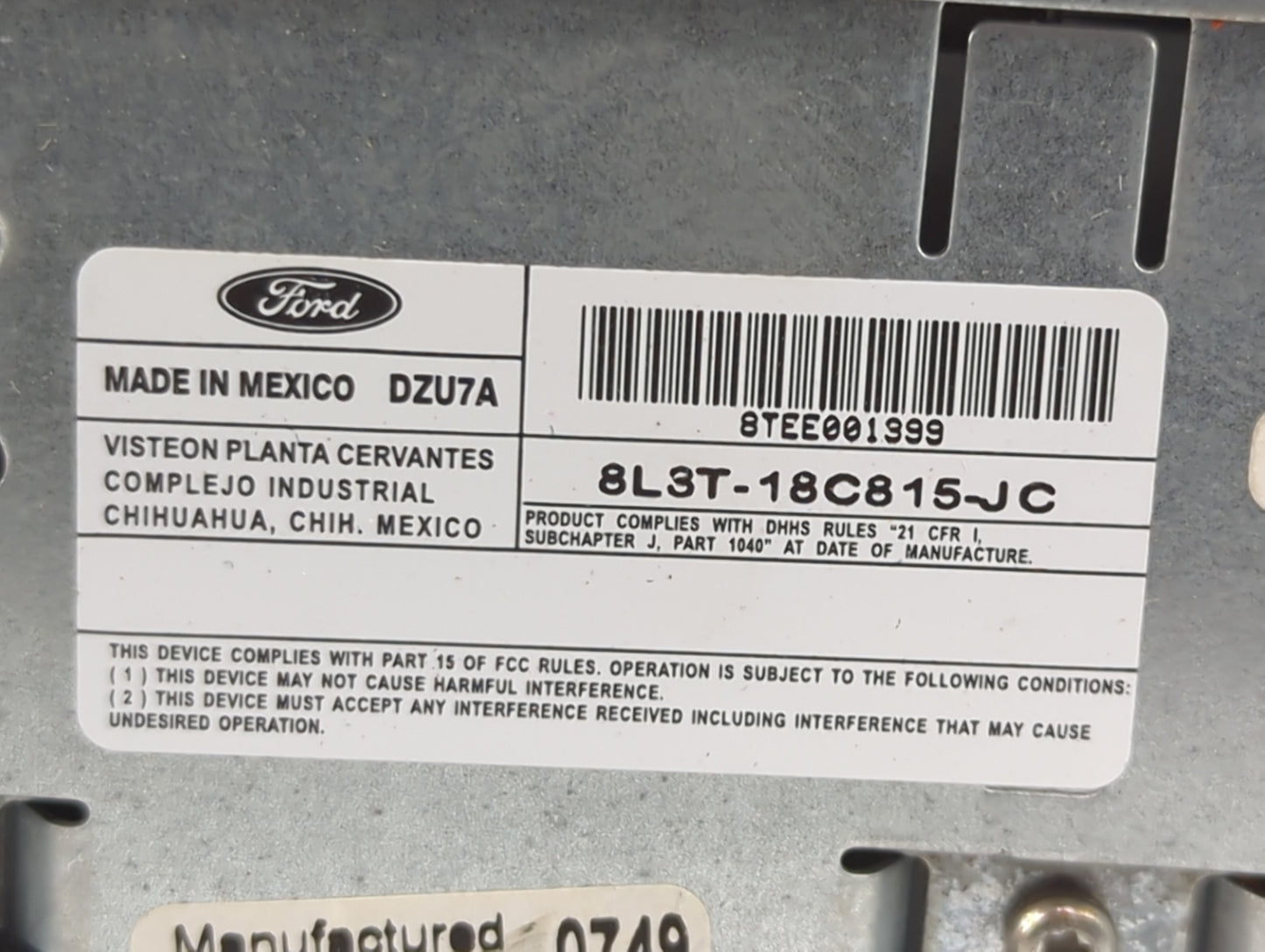 2008 Ford F-150 Radio AM FM Cd Player Receiver Replacement P/N:8L3T-18C815-JC Fits OEM Used Auto Parts - Oemusedautoparts1.c