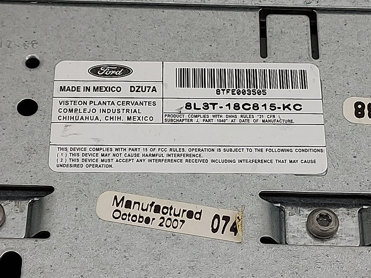 2008 Ford F-150 Radio AM FM Cd Player Receiver Replacement P/N:8L3T-18C815-KC Fits OEM Used Auto Parts - Oemusedautoparts1.c