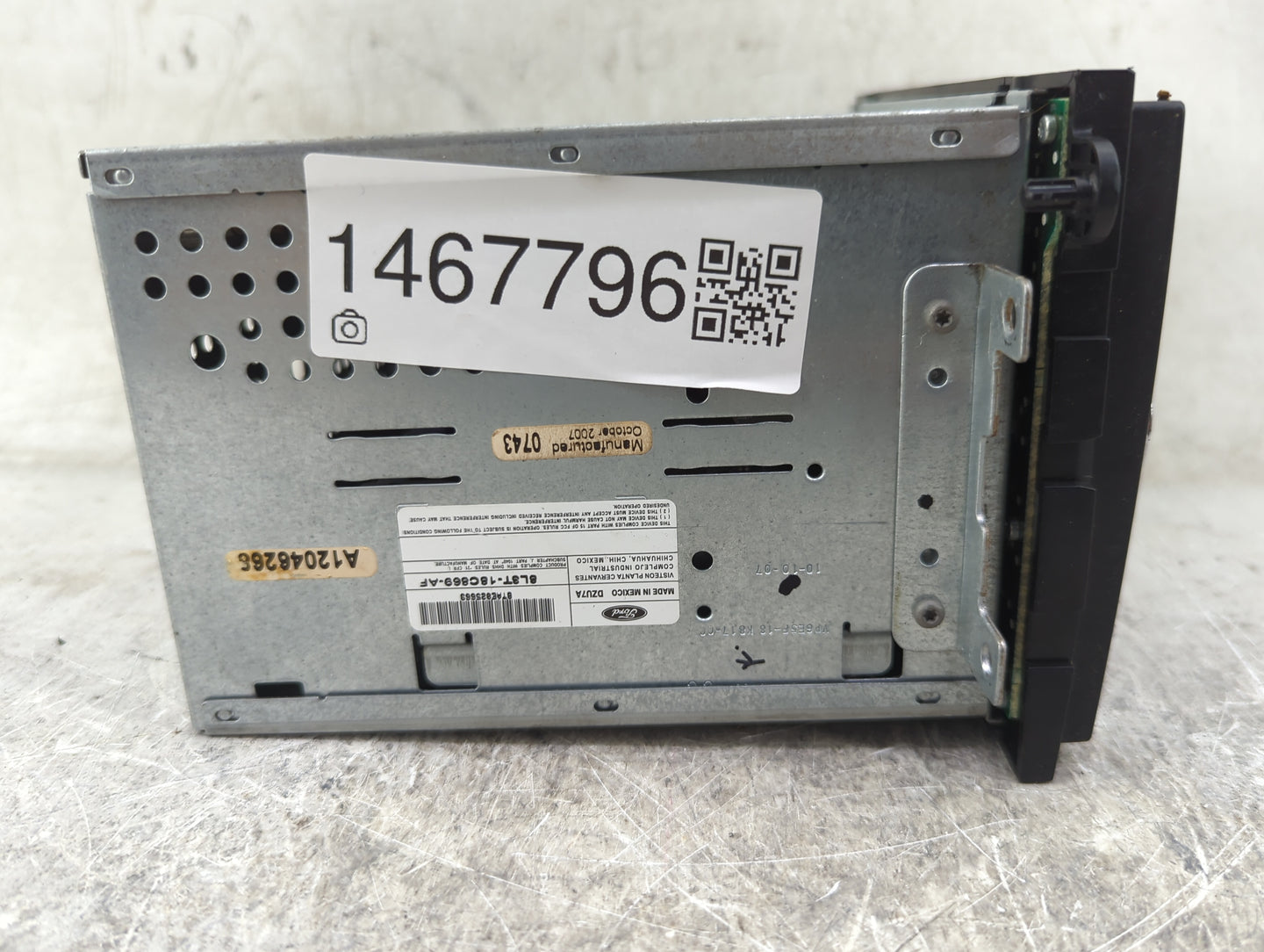 2008 Ford F150 Radio AM FM Cd Player Receiver Replacement P/N:8L3T-18C869-AF 8TAE025669 Fits Fits 2007 OEM Used Auto Parts -