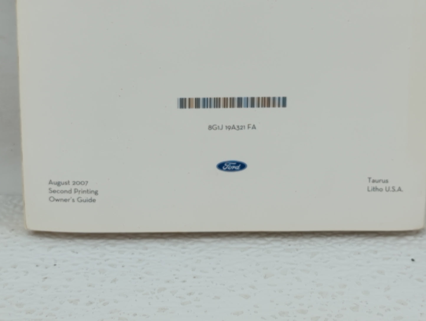 2008 Ford Taurus Owners Manual Book Guide OEM Used Auto Parts - Oemusedautoparts1.com
