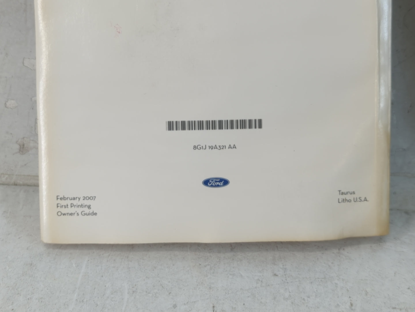 2008 Ford Taurus Owners Manual Book Guide P/N:8G1J-19A321-AA OEM Used Auto Parts - Oemusedautoparts1.com