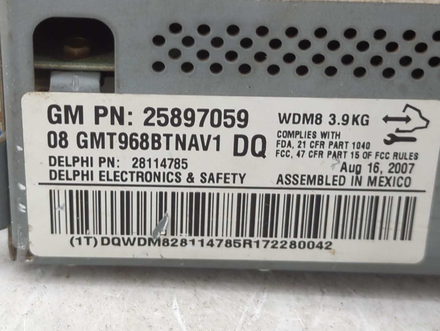 2007-2008 Gmc Acadia Radio AM FM Cd Player Receiver Replacement P/N:25897059 28114785 Fits Fits 2007 2008 OEM Used Auto Part