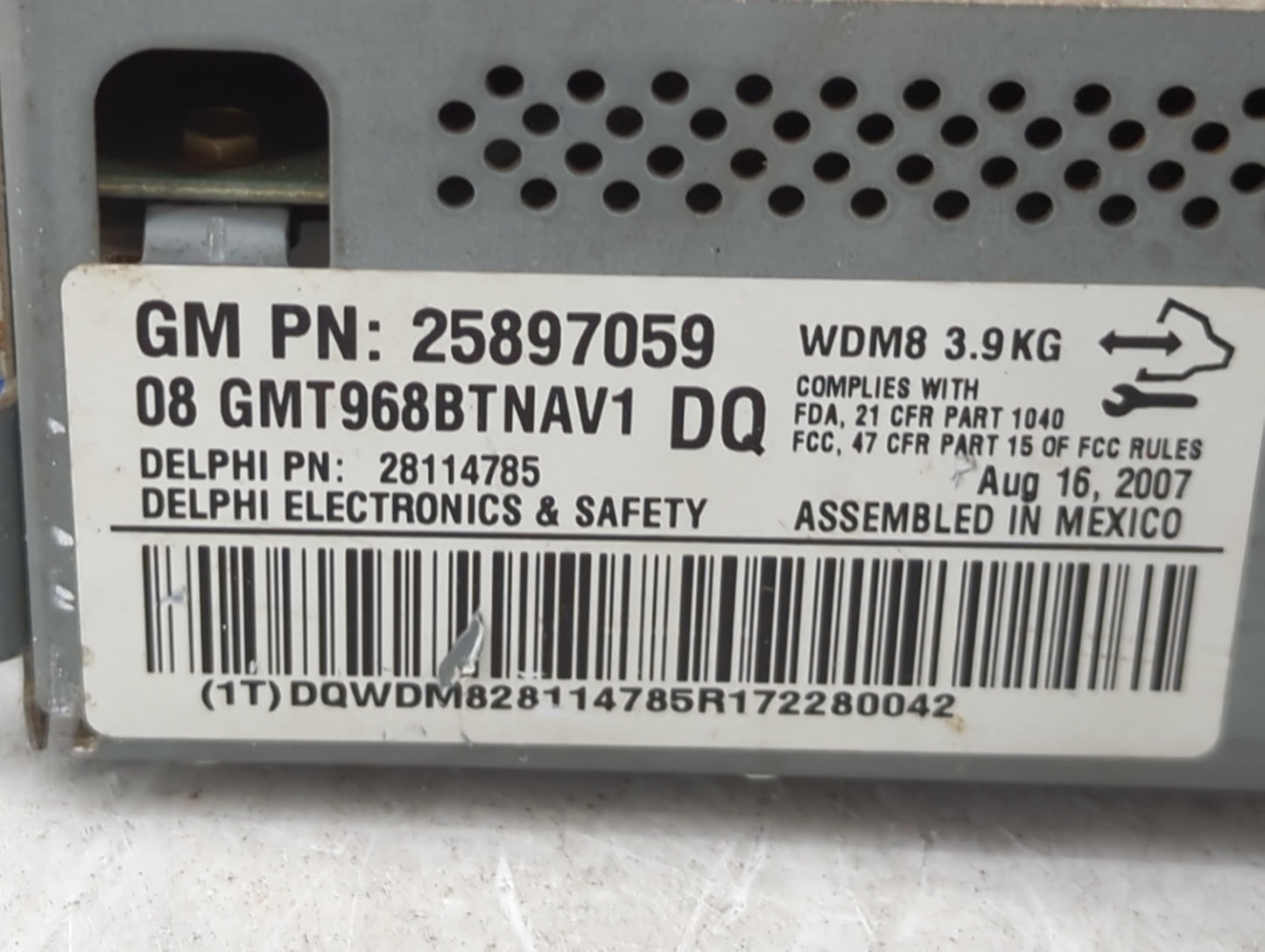 2007-2008 Gmc Acadia Radio AM FM Cd Player Receiver Replacement P/N:25897059 28114785 Fits Fits 2007 2008 OEM Used Auto Part