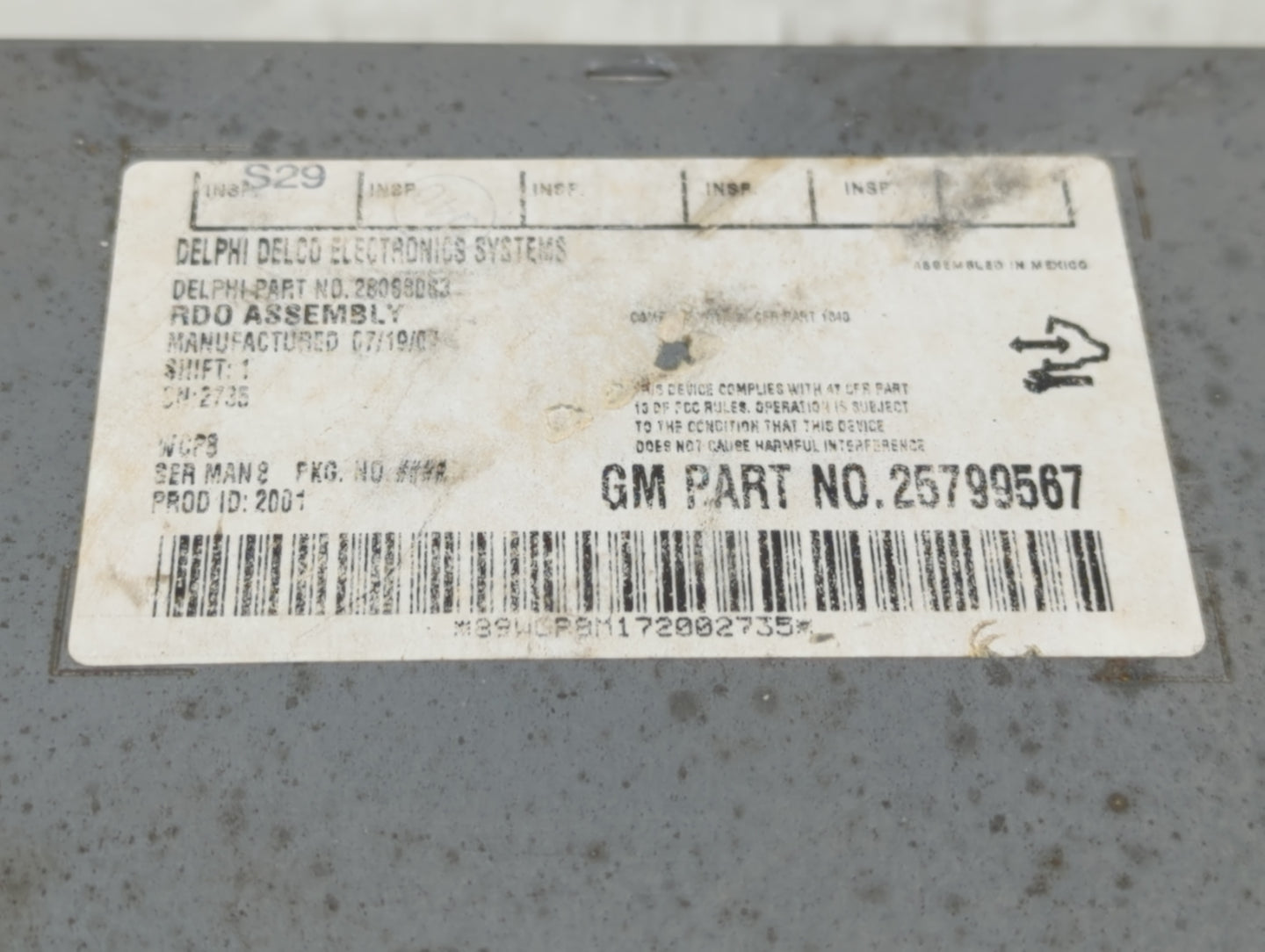 2007-2013 Gmc Sierra 1500 Radio AM FM Cd Player Receiver Replacement P/N:25799567 Fits OEM Used Auto Parts - Oemusedautopart