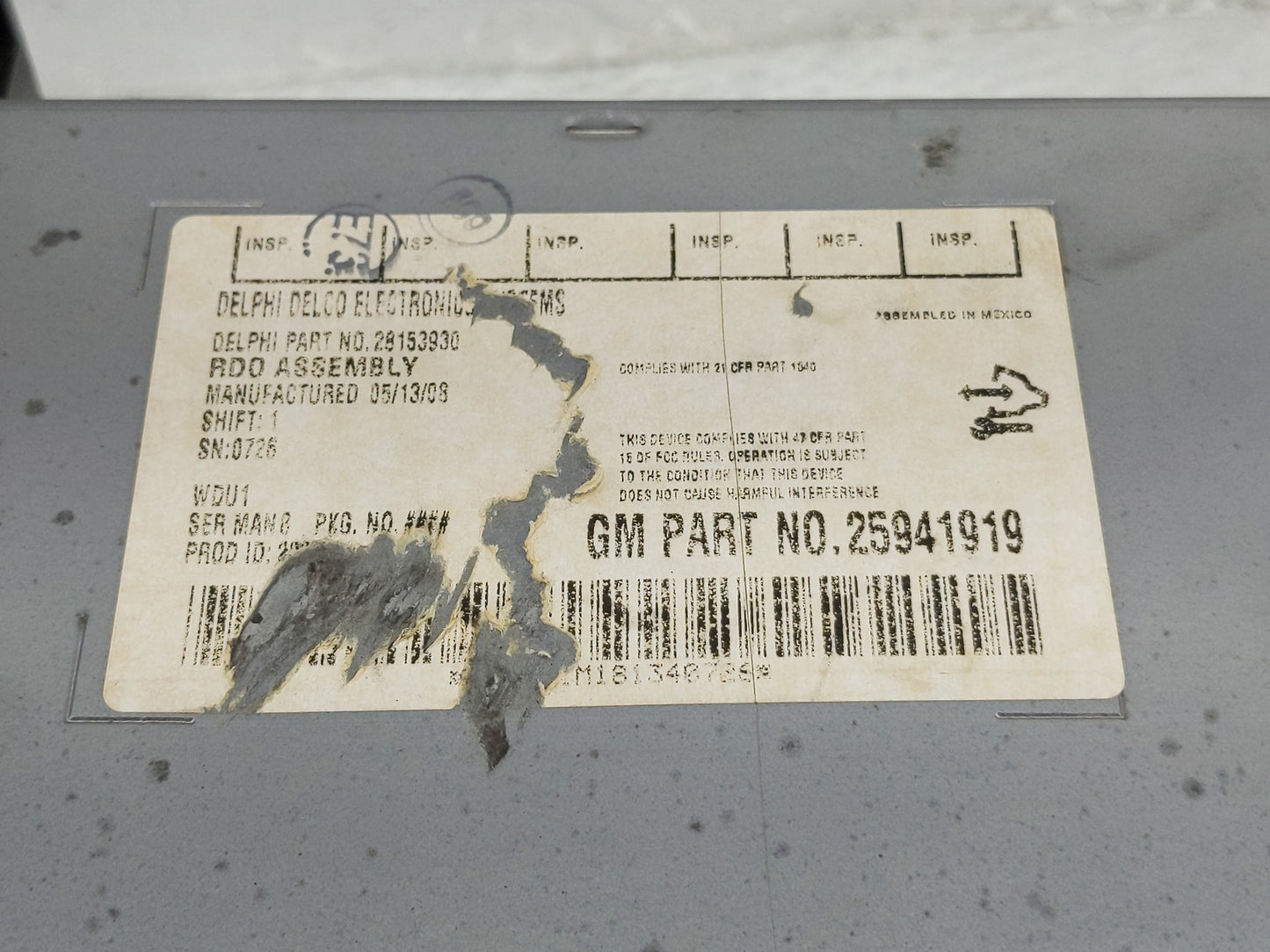 2007-2013 Gmc Sierra 1500 Radio AM FM Cd Player Receiver Replacement P/N:25941919 Fits OEM Used Auto Parts - Oemusedautopart