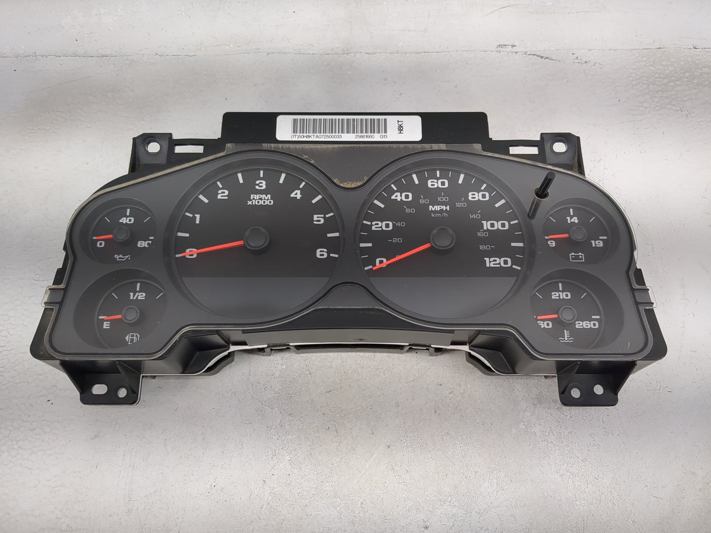 2007-2012 Gmc Sierra 2500 Instrument Cluster Speedometer Gauges P/N:25861660 50H8KTA072500033 Miles: Fits OEM Used Auto Part
