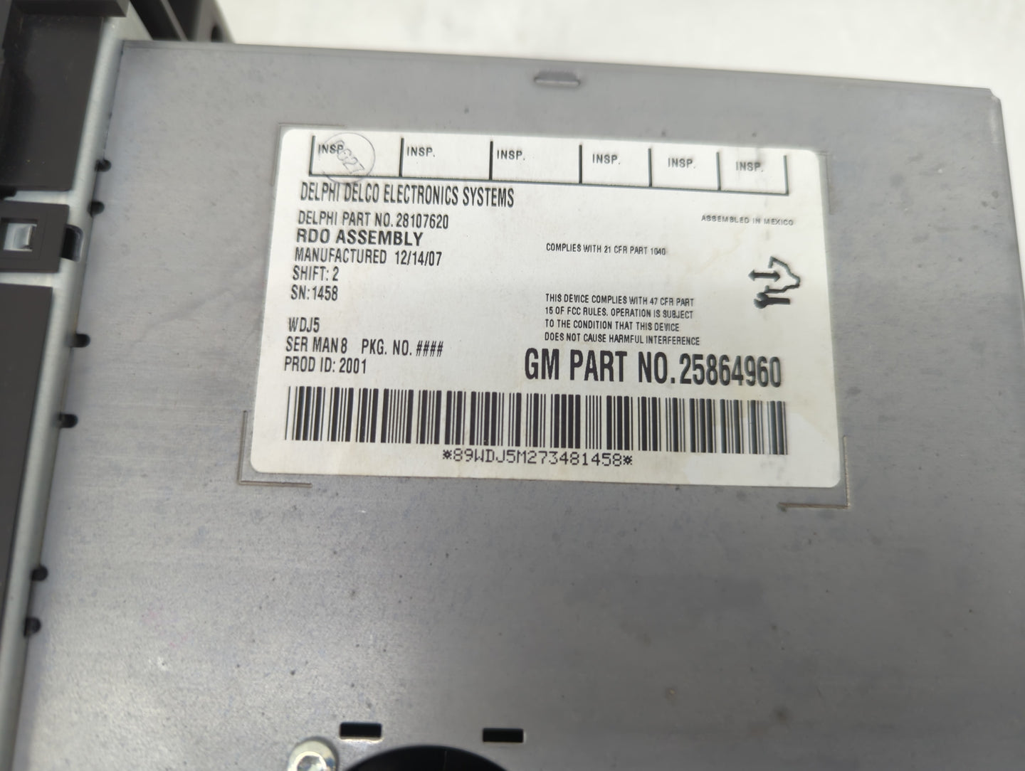 2007-2014 Gmc Yukon Xl 1500 Radio AM FM Cd Player Receiver Replacement P/N:28107620 25864960 Fits OEM Used Auto Parts - Oemu