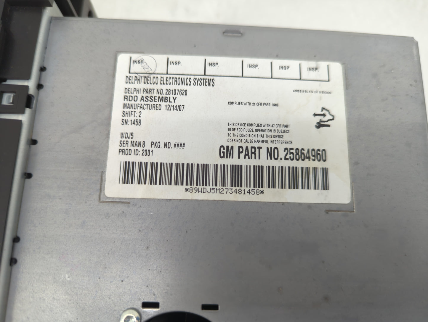 2007-2014 Gmc Yukon Xl 1500 Radio AM FM Cd Player Receiver Replacement P/N:28107620 25864960 Fits OEM Used Auto Parts - Oemu