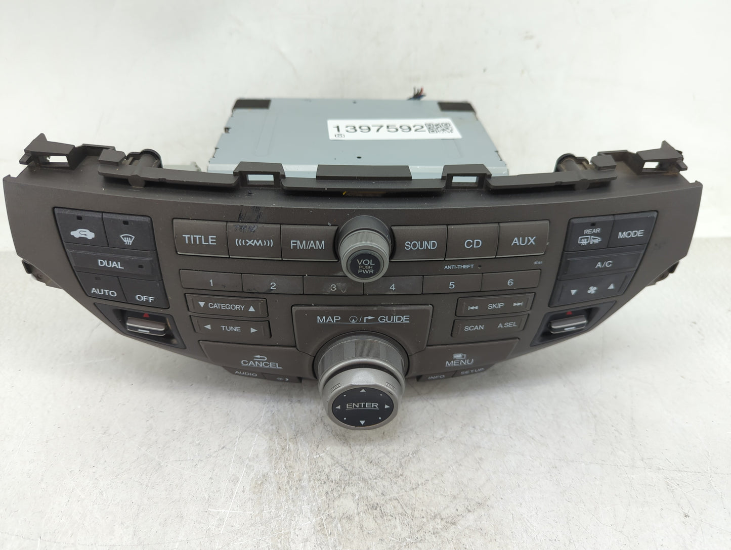 2008-2009 Honda Accord Radio AM FM Cd Player Receiver Replacement P/N:39101-TA0-A920-M1 Fits Fits 2008 2009 OEM Used Auto Pa