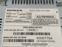 2008-2009 Honda Accord Radio AM FM Cd Player Receiver Replacement P/N:39101-TA0-A313-M1 Fits Fits 2008 2009 OEM Used Auto Pa