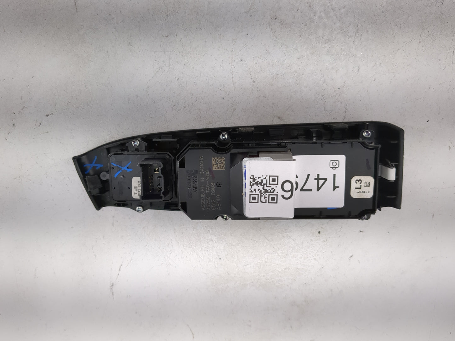 2008-2012 Honda Accord Master Power Window Switch Replacement Driver Side Left P/N:35750-TA0-A310 Fits OEM Used Auto Parts -