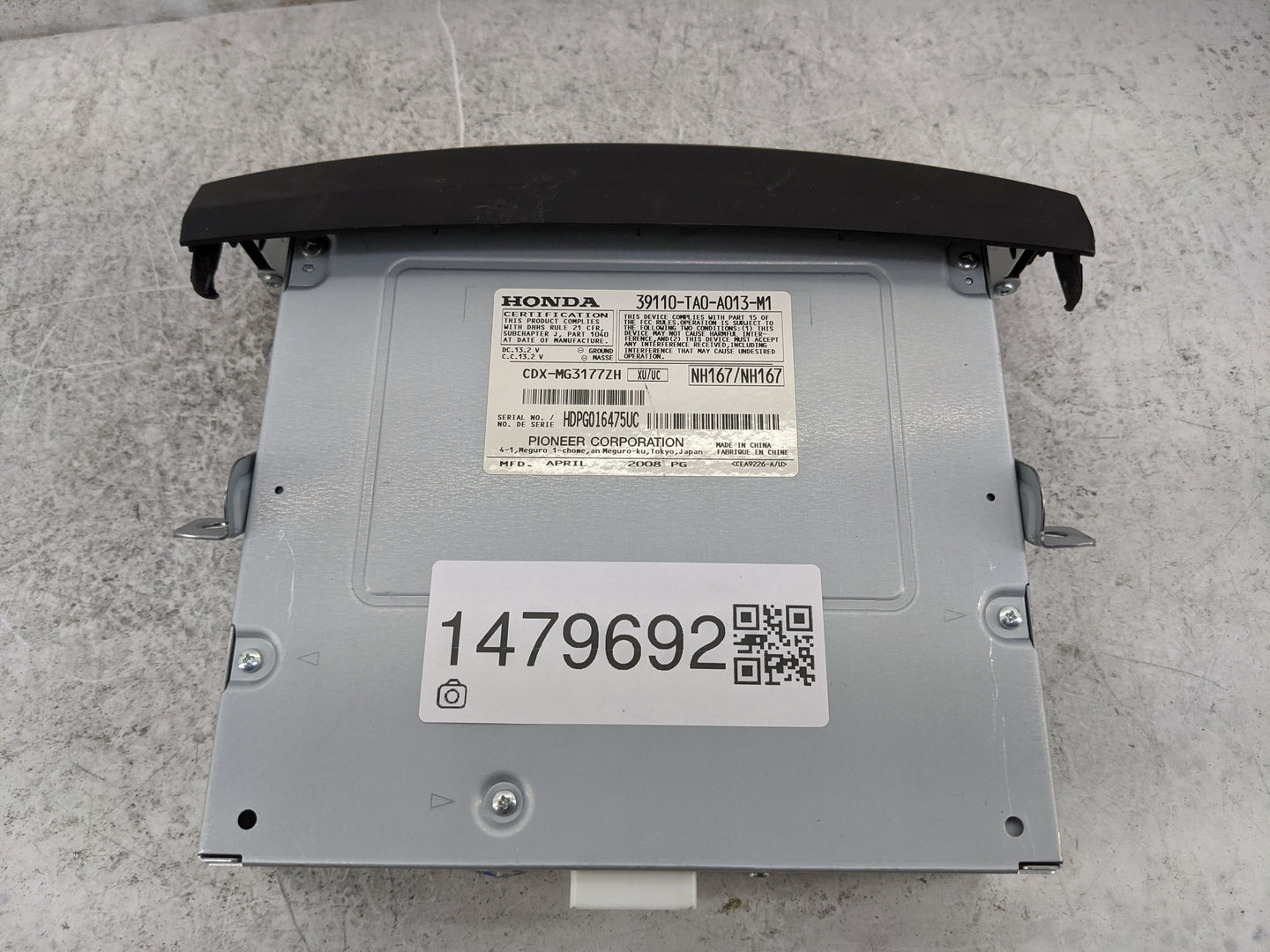 2008-2010 Honda Accord Radio Cd Changer 39110-ta0-a013-m1|cdx-mg3177zh - Oemusedautoparts1.com